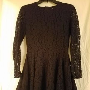 H&M Black Lace Zip Up Dress size 8